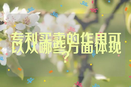 專利買(mǎi)賣(mài)的作用可以從哪些方面體現(xiàn)？