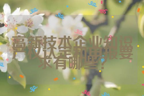 高新技術(shù)企業(yè)知識產(chǎn)權(quán)認(rèn)定和申報要求有哪些？